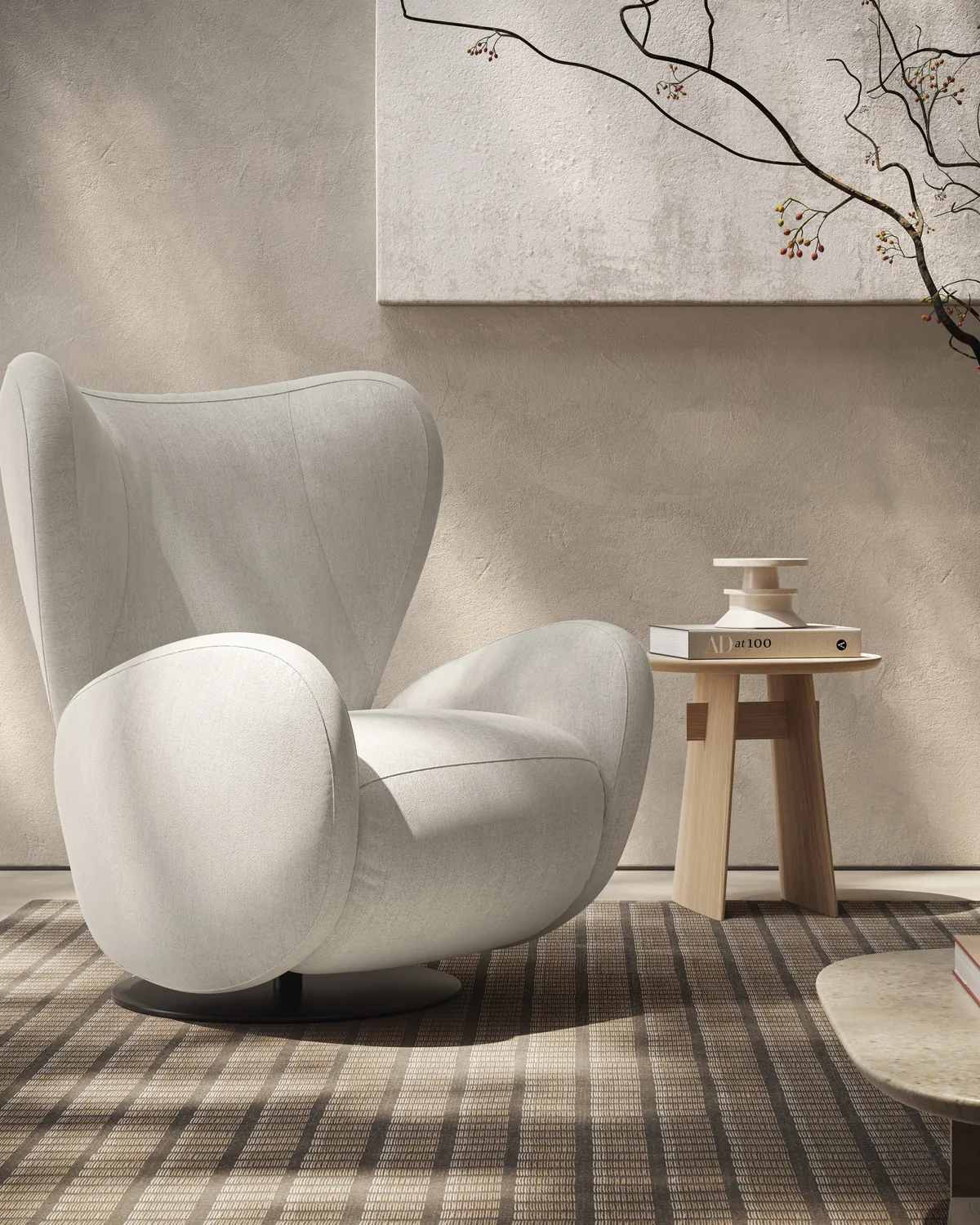 Natuzzi Italia armchair in a sunlit living room